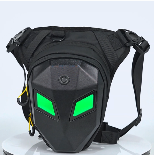 pixlii-led-smart-beintasche-apex-core-motorrad-bike-oberschenkel-tasche-gruene-augen