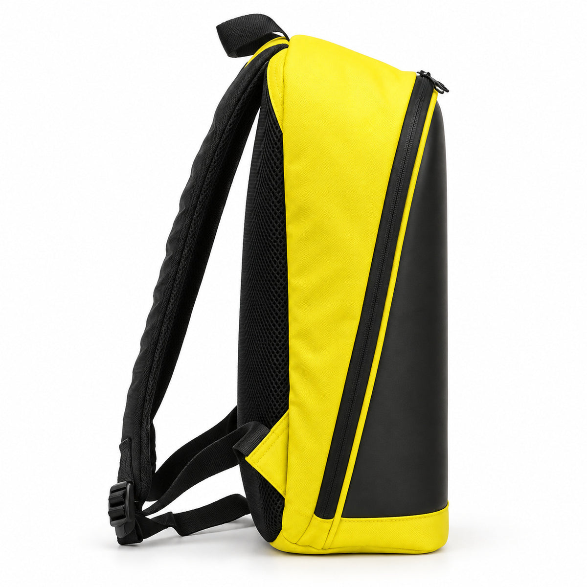 PIXLII Spectra 64 LED-Rucksack in Gelb mit schwarzem Schultergurt in Seitenansicht 