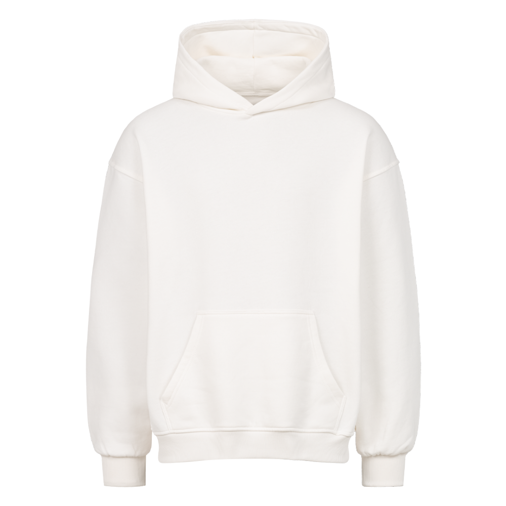 Frontansicht des weißen Oversized-Hoodie
