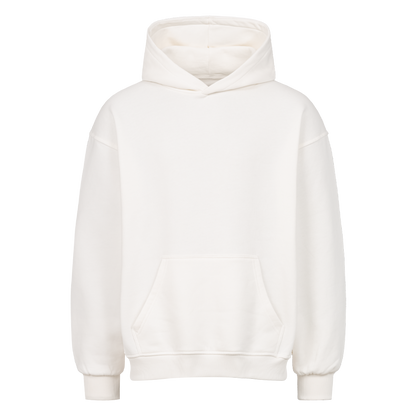 Frontansicht des weißen Oversized-Hoodie