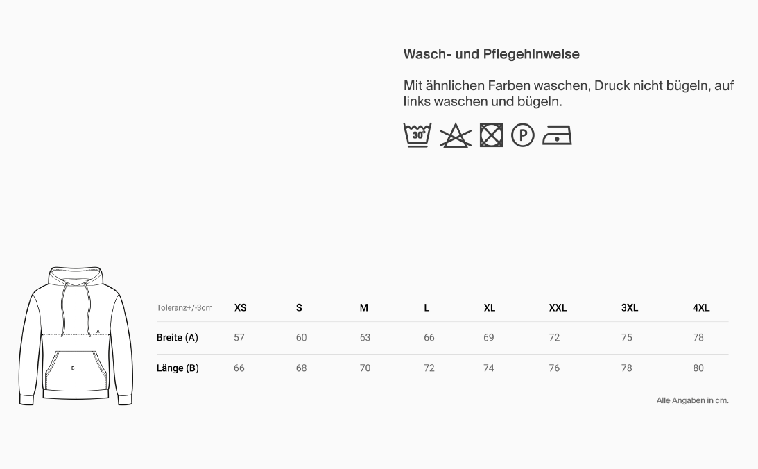 pixlii_Vacancy_oversized_hoodie_Pflegehinweise_Groessentabelle