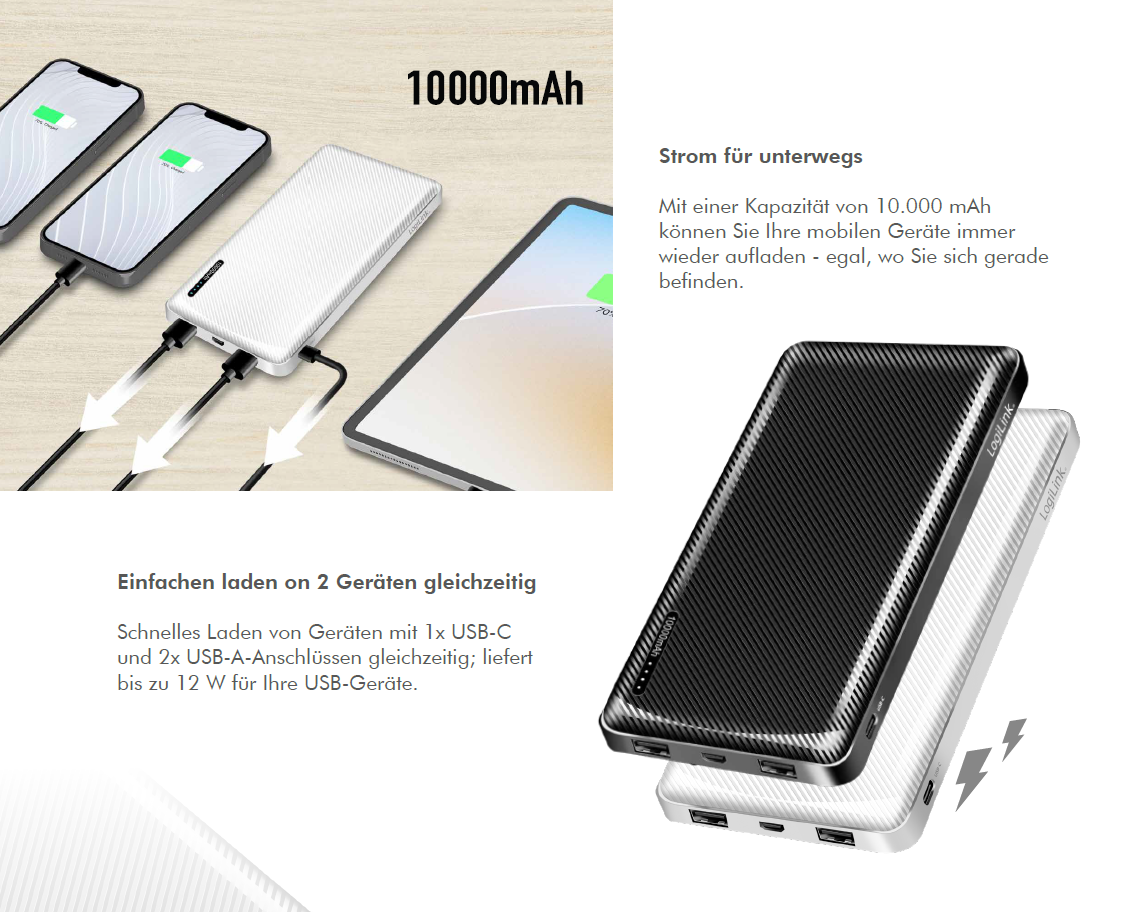 LogiLink Powerbank – 10.000 mAh