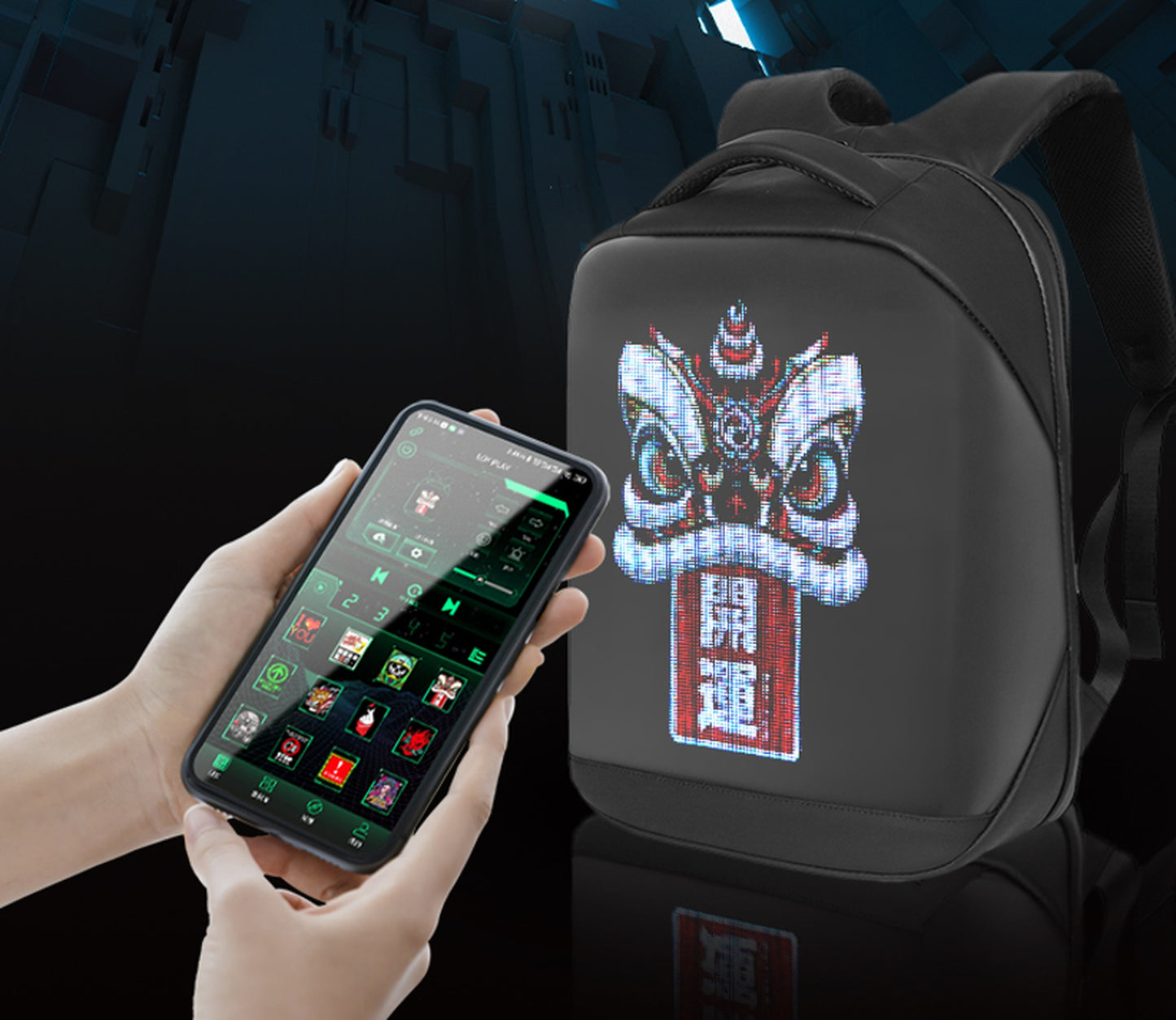 pixlii-led-HD-backpack-motorrad-rucksack-motorcycle-hohequalitat-highqualidy-waterproof-wasserdicht-t3hd-appsteuerung-spectra