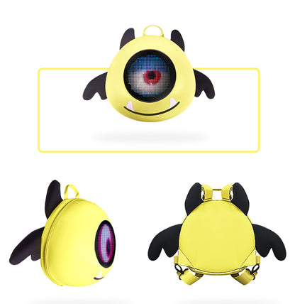 pixlii-led-auge-kind-rucksack-kid-backpack-hohequalitat-highquality-hd-waterproof-wasserdicht-gelb-yellow-0