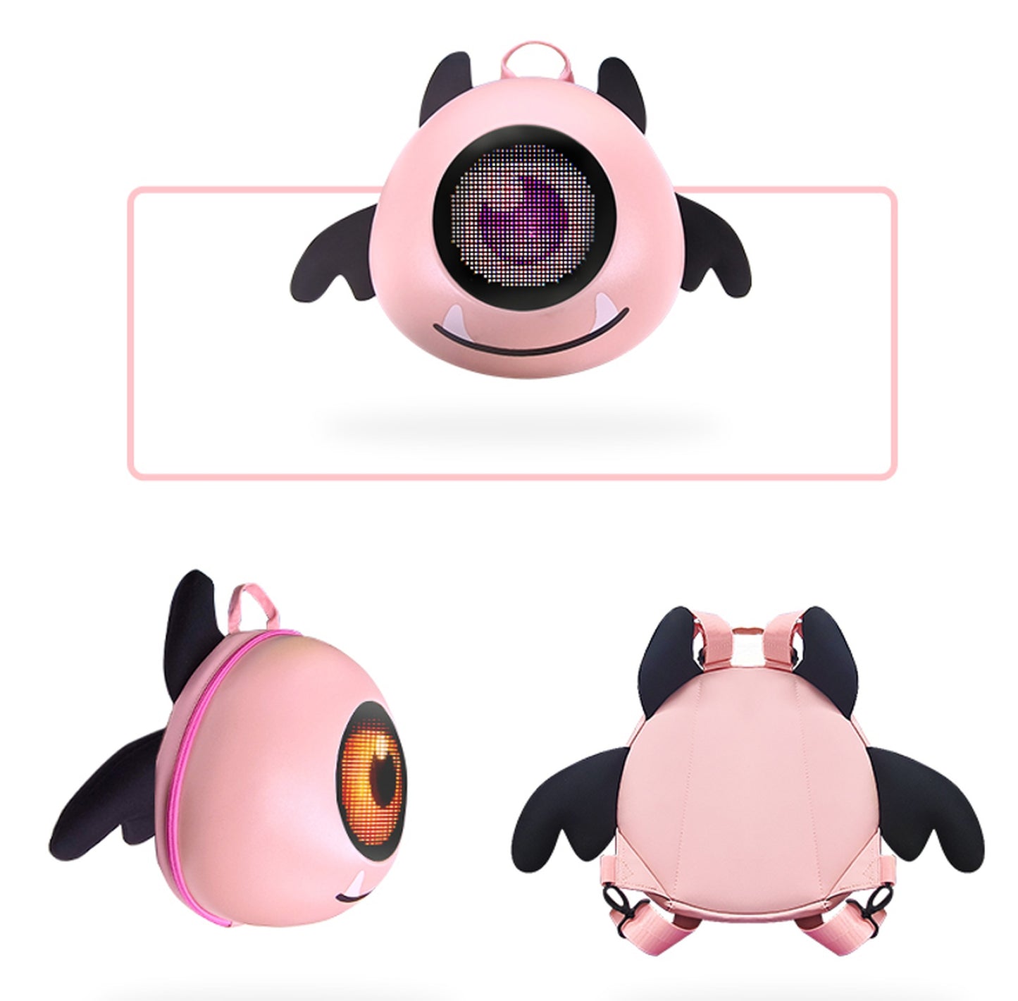 pixlii-led-auge-kind-rucksack-kid-backpack-hohequalitat-highquality-hd-waterproof-wasserdicht-rosa-pink-miniaturen