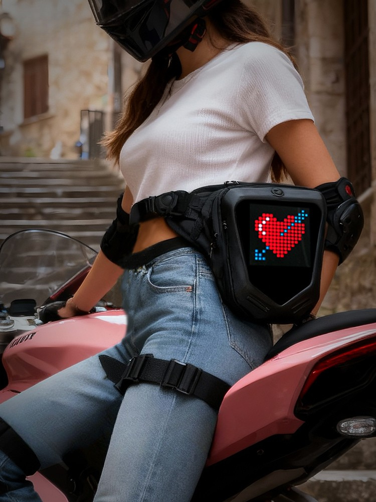pixlii-pulse-led-beintasche-leg-bag-motorrad-motorcycle-waistbag-girl